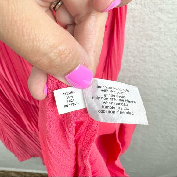 Lane Bryant Convertible Off-The-Shoulder Pleated Midi Dress In Rouge Red 18/20 - Picture 14 of 15